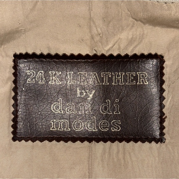 Vintage Taupe/Beige Leather Belted Trench Coat 24K by Dan di Modes Size S/M - Picture 9 of 16